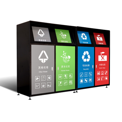Good price 4 Classified Stainless Steel Sorting Trash Can Thickened Sanitation With Cover online