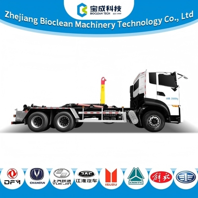 Goede prijs 15 ton 145m3 Hook Lift Bin Truck 89km/h Maximale snelheid voor gemeentelijke sanitaire voorzieningen online